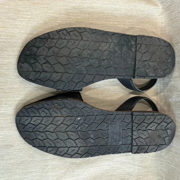 RIA Sz 40 Handmade Leather Avarca Style Made in Spain Slip On Peep Toe Sandals - Picture 10 of 10